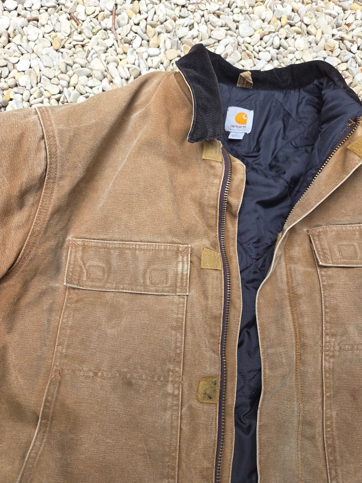 Vintage Carhartt Duck Jacket - Robuust en Tijdloos, Bruin, Carhartt, Maat 56/58 (XL), Ophalen of Verzenden