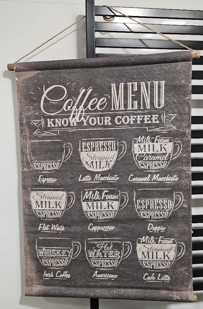 LEUK WANDKLEED - KOFFIE, Gebruikt, 83 cm, 58 cm, Ophalen of Verzenden