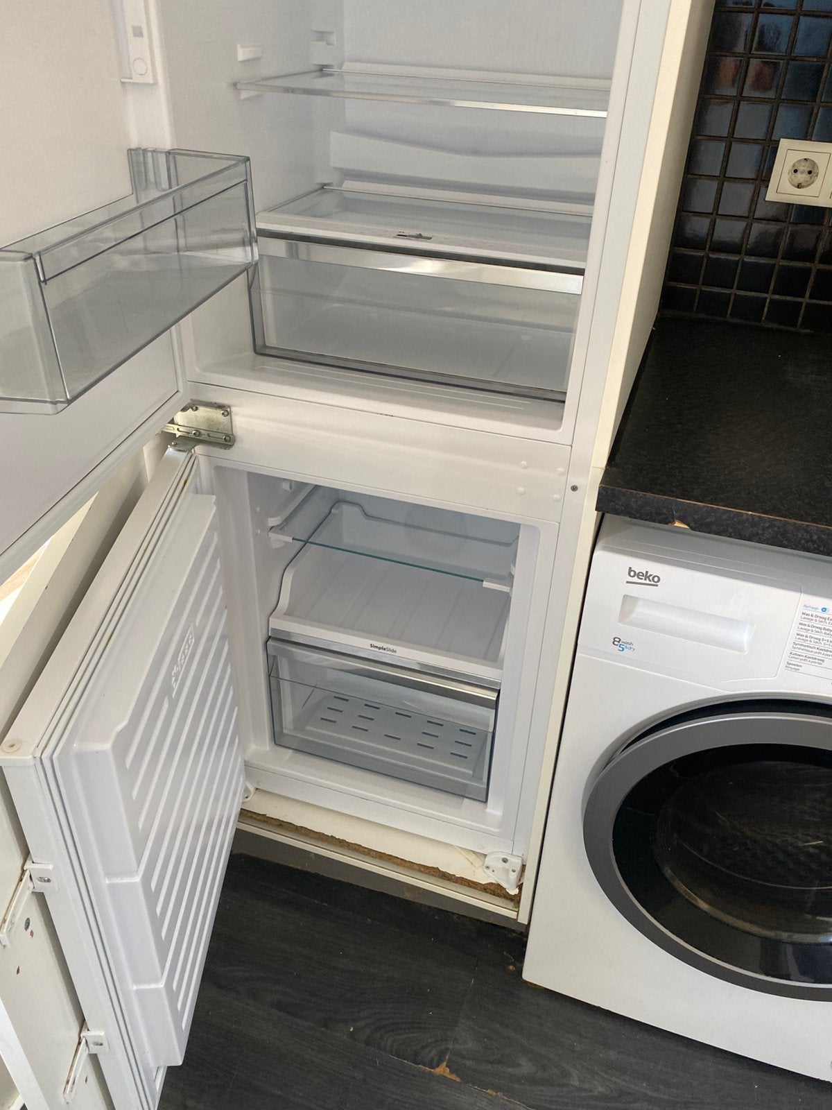 Inbouw koel/vriescombinatie, Ophalen, 160 cm of meer, Zo goed als nieuw, Inbouw