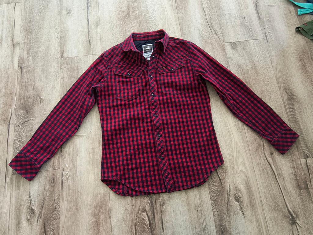 Prachtig rood blauw geblokt vest met drukknopen G-Star RAW M, G-Star Raw, Maat 48/50 (M), Onb, Ophalen of Verzenden