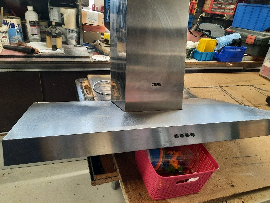 afzuigkap 90cm, Witgoed en Apparatuur, Afzuigkappen, Ophalen, Gebruikt, Wandschouwkap, 400 tot 600 m³ per uur