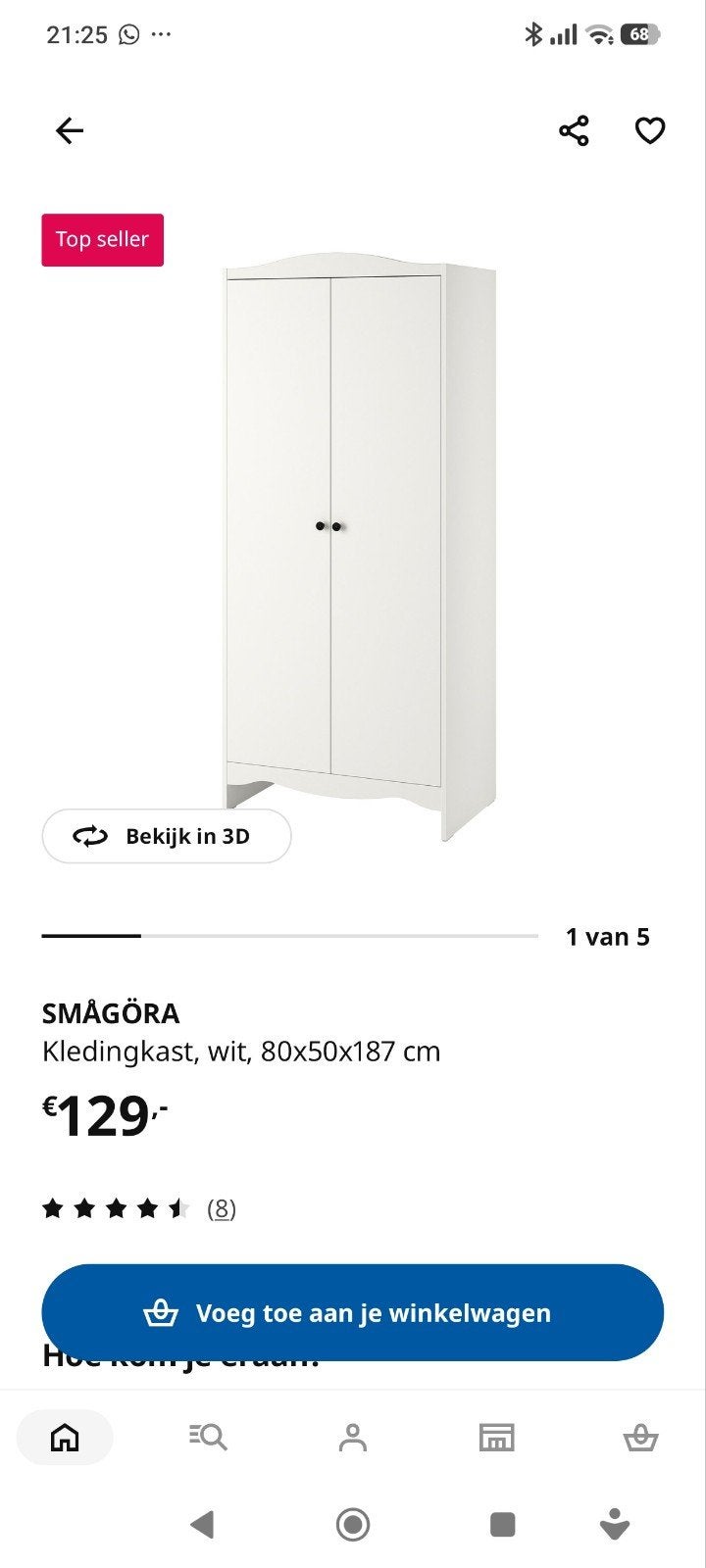 Smagora kledingkast, Huis en Inrichting, Ophalen, 50 tot 100 cm, Zo goed als nieuw, 150 tot 200 cm