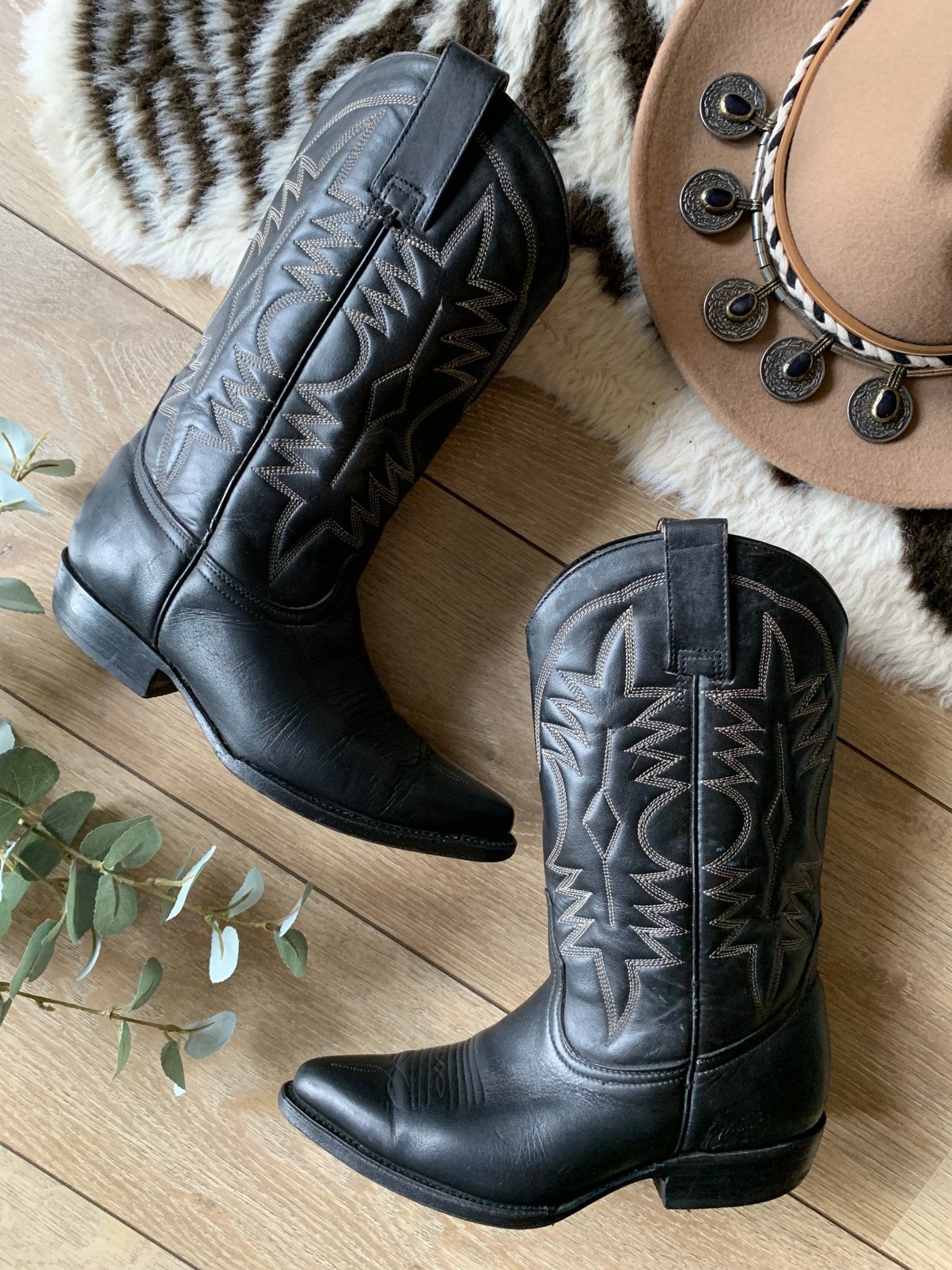 San Diego cowboylaarzen 37 western boots laarzen, Hoge laarzen, -, Zwart, -