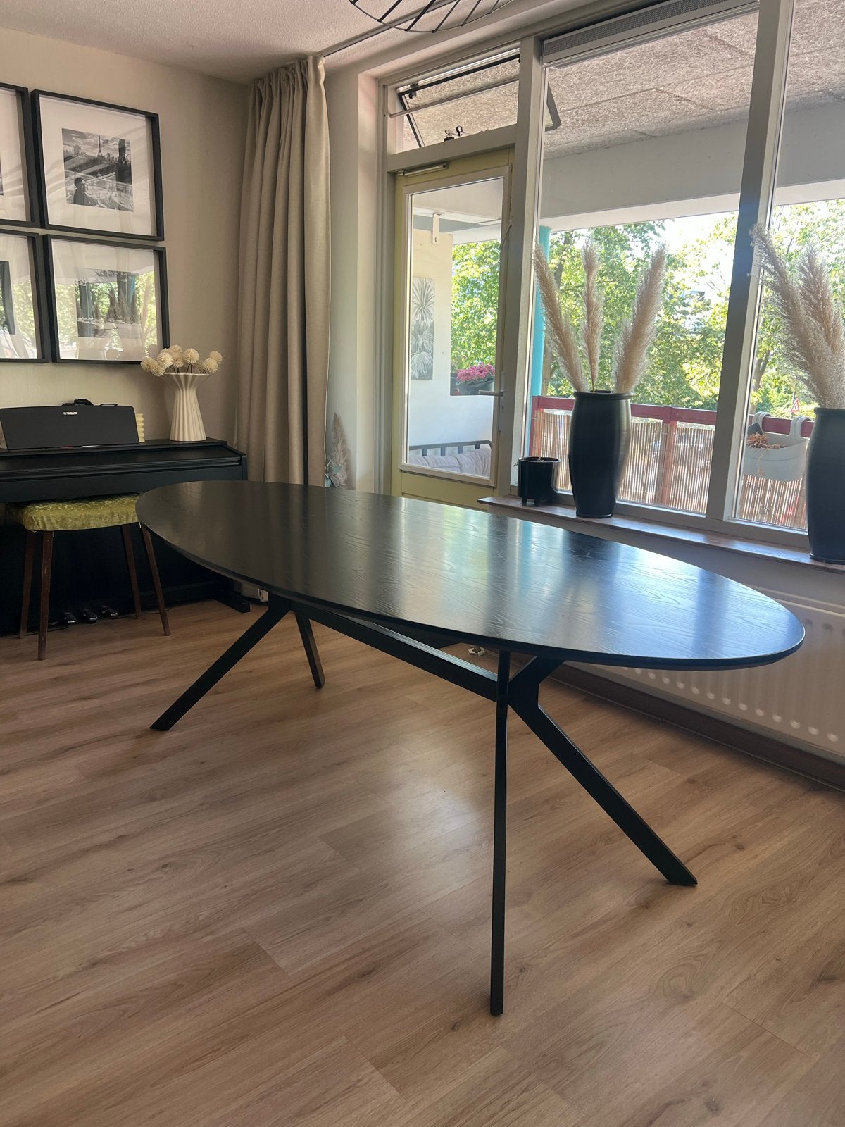 WOOOD Eettafel Bruno - Zwart - 220x100x75 cm, Ophalen, Gebruikt, 100 tot 150 cm, 200 cm of meer