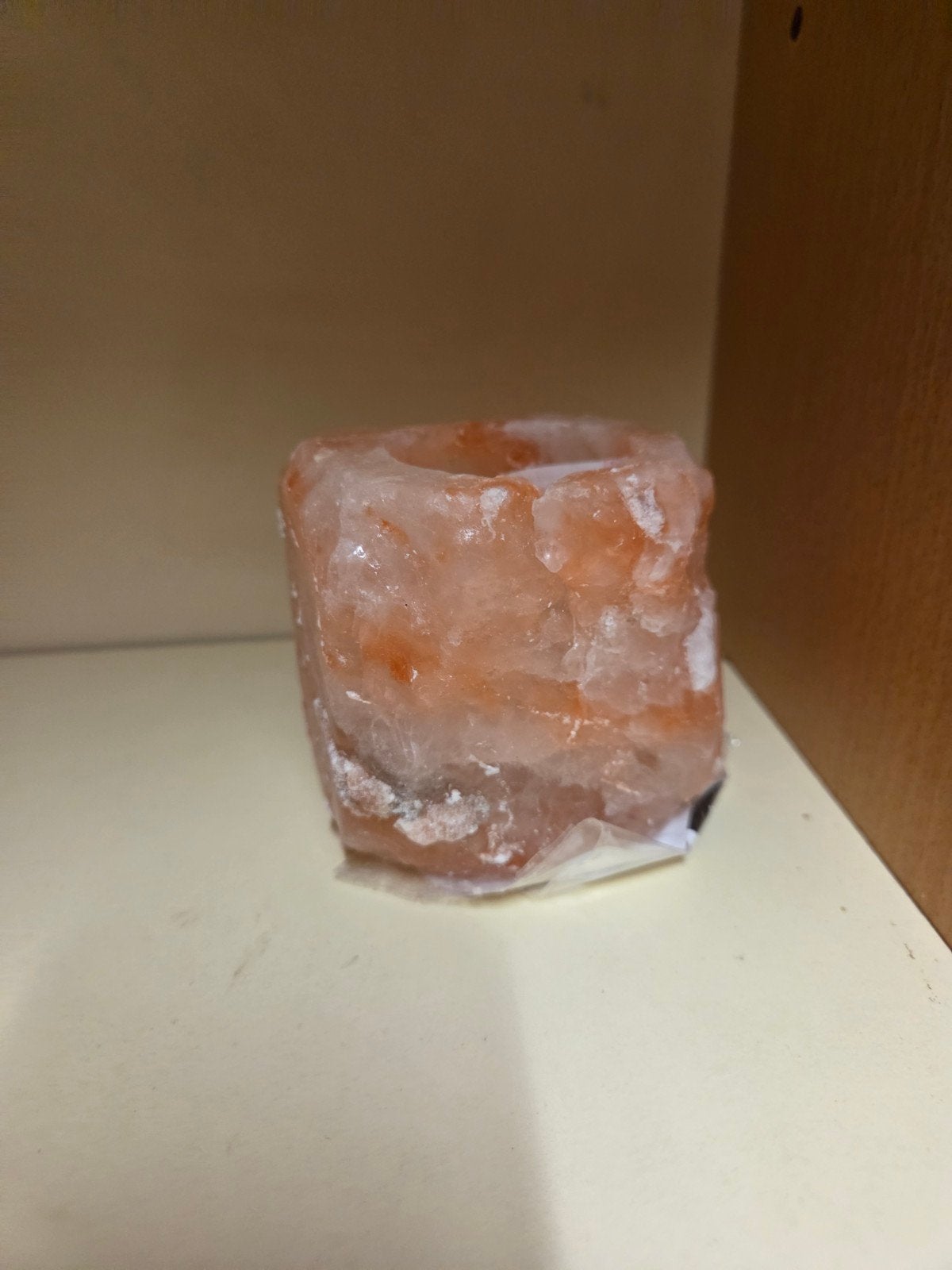 Nieuwe Himalaya Zoutsteen Waxinelichthouder -, Waxinelichthouder, Nieuw, Oranje, Ophalen of Verzenden