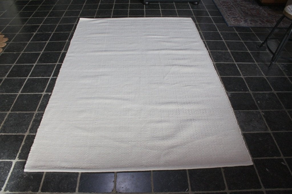 Vloerkleed Lifa Living wol wit naturel 140 x 200 cm., Huis en Inrichting, 100 tot 150 cm, Wit, Ophalen of Verzenden, Rechthoekig