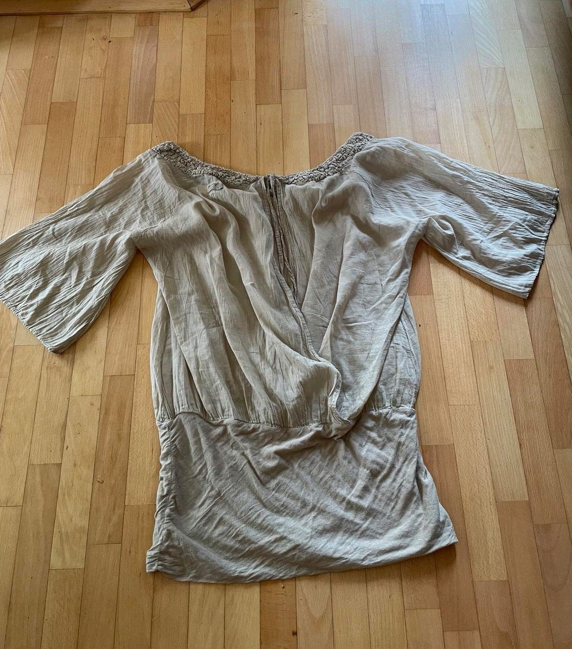 Braez tuniek blouse shirt M beige boho Ibiza Indonesia, Maat 38/40 (M), Beige, Ophalen of Verzenden, Zo goed als nieuw