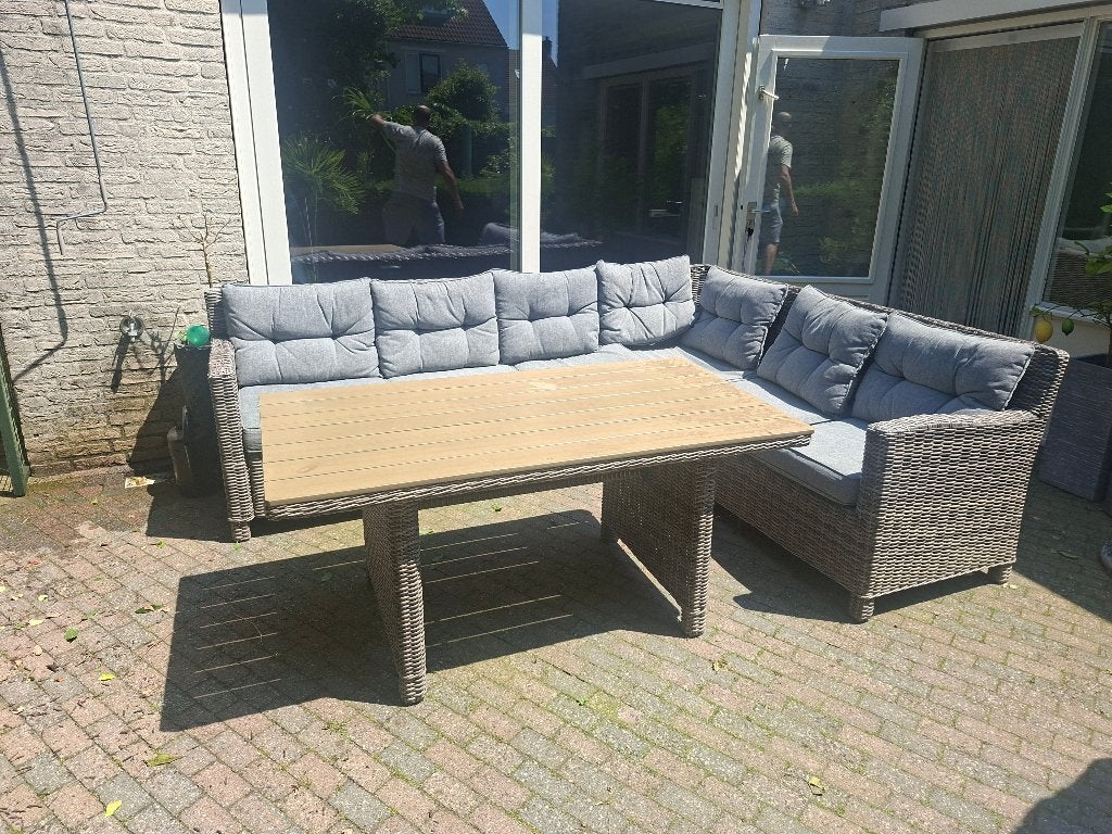 Tuinset, Tuin en Terras, Tuinsets en Loungesets, Ophalen, Gebruikt, Rotan, 6 zitplaatsen