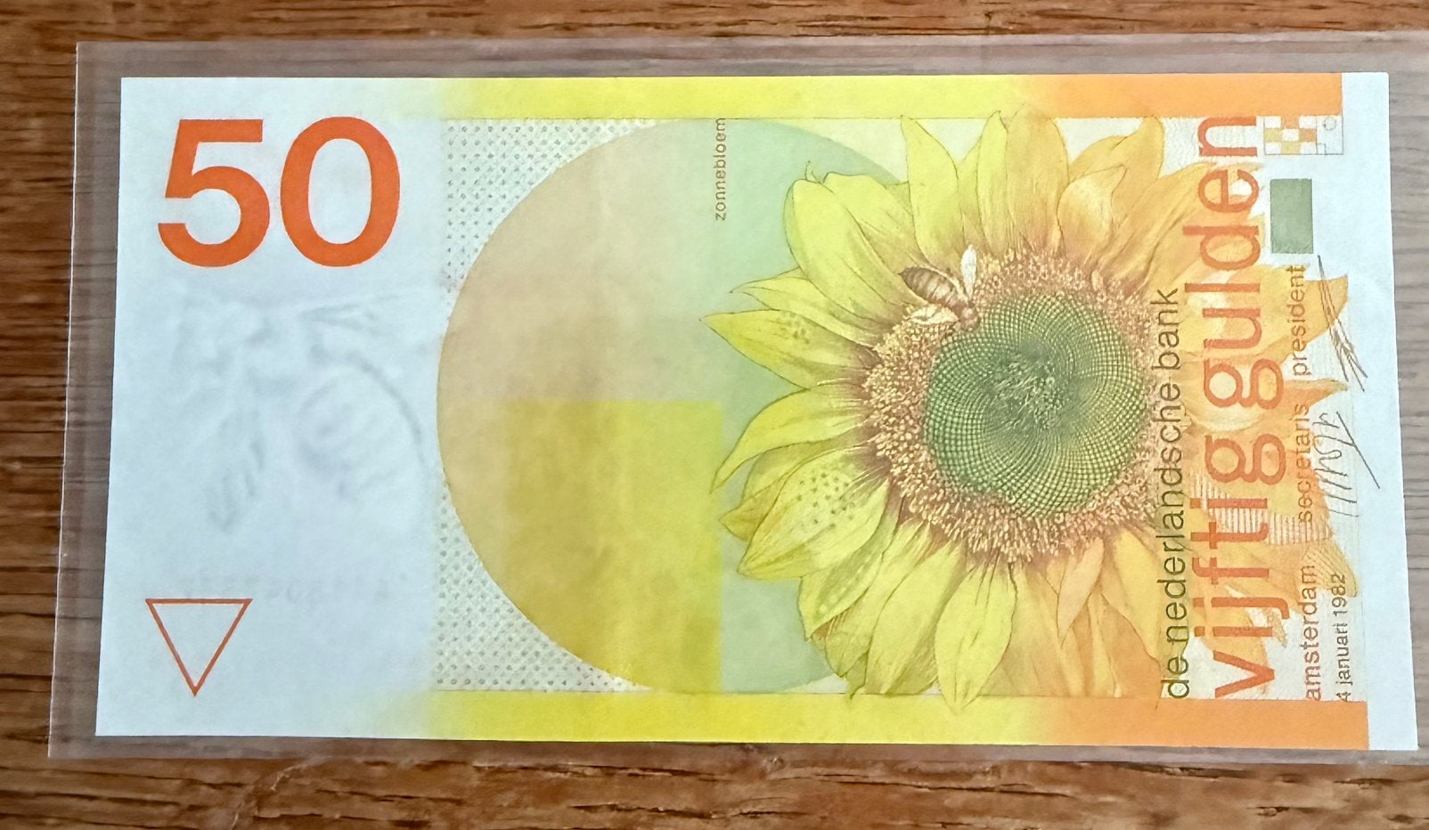 50 g zonnebloem 1982, aUNC, 4418047332, Postzegels en Munten, Bankbiljetten | Nederland, Ophalen of Verzenden, 50 gulden, Los biljet