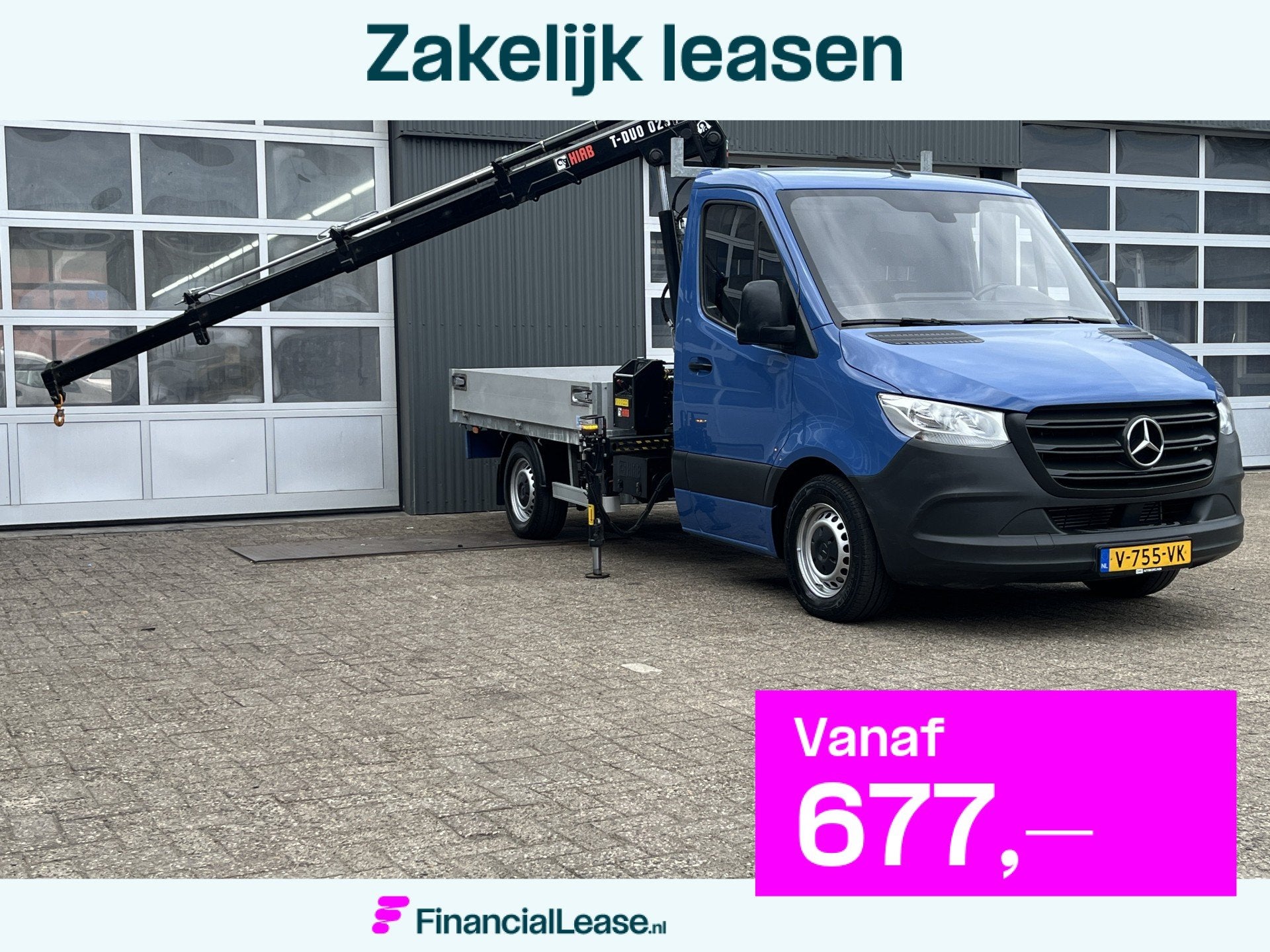 Mercedes-Benz Sprinter 311 2.2 CDI L2 Hiab 023T Laadkraan 2-, Gebruikt, 4 cilinders, Blauw, 116 pk