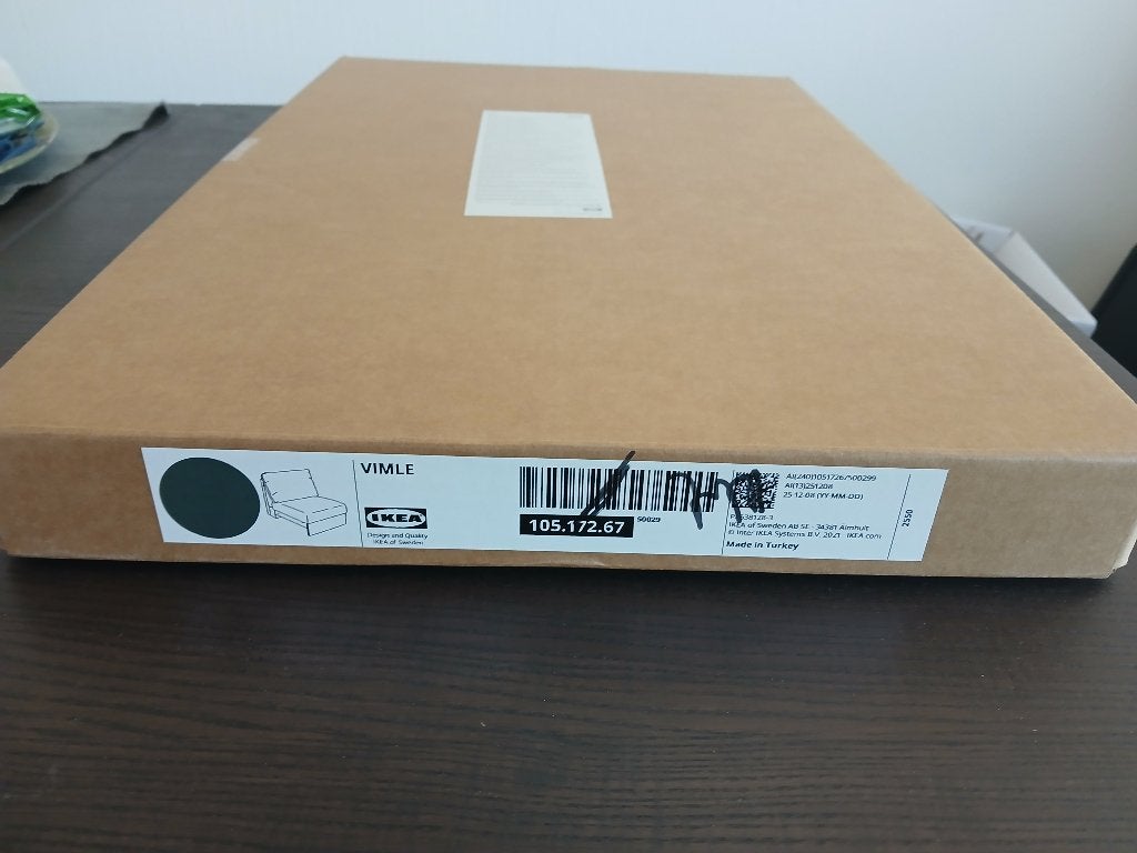 Ikea VIMLE Hoes voor 1-zits element, Lejde grijs/zwart., Dekbedovertrek, Ophalen of Verzenden, Grijs, Nieuw