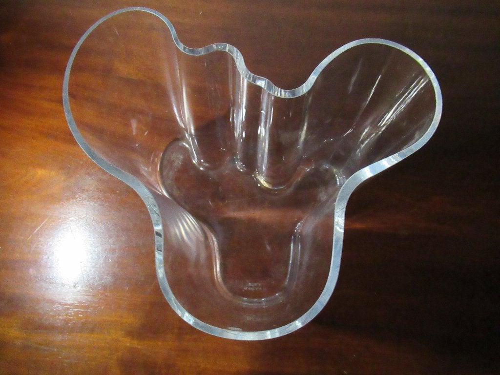 ALVAR AALTO Design vaas 16 cm hoog helder glas Littala Glas, Geschikt voor buiten, Transparant, 16 cm, Ophalen of Verzenden
