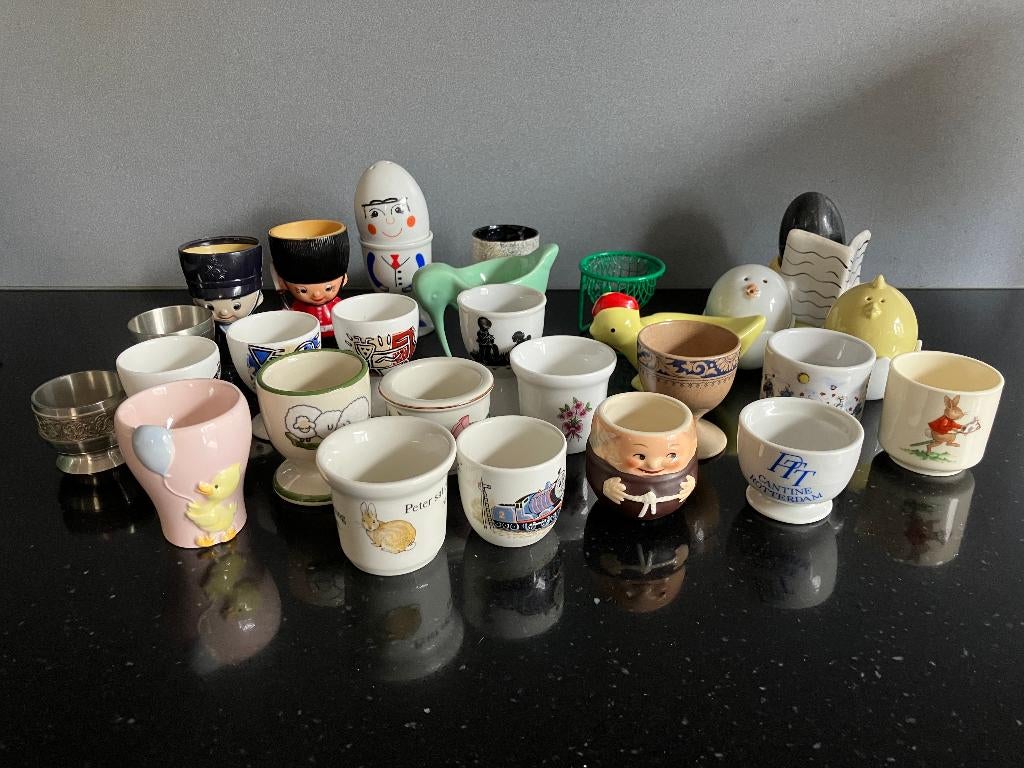 Eierdopjes verzameling - ruim 25 stuks, Verzamelen, Complete verzamelingen en Collecties, Ophalen of Verzenden