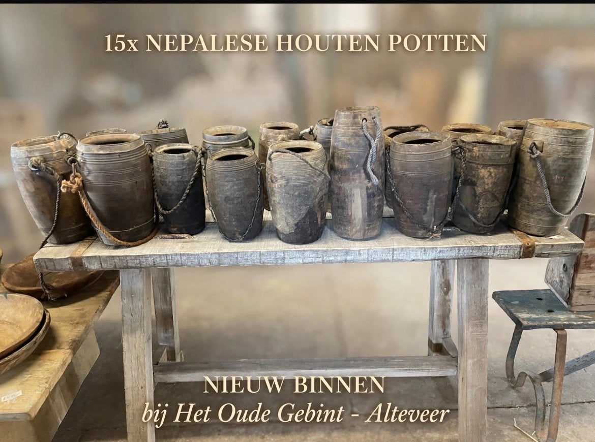 Stoere oude Nepalese potten/vaasjes - Diverse hoogtes, Ophalen