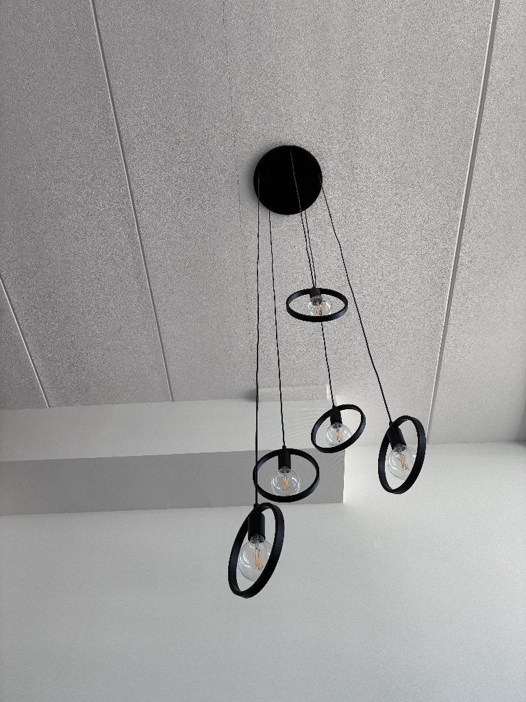 Hanglamp Girare (Pronto), Ophalen, Gebruikt, E27 (groot), Zwart metaal