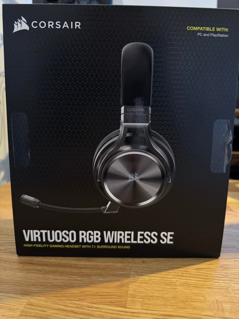 Corsair Virtuoso RGB Wireless SE Zilver gaming headset, Computers en Software, Headsets, Ophalen of Verzenden, Zo goed als nieuw