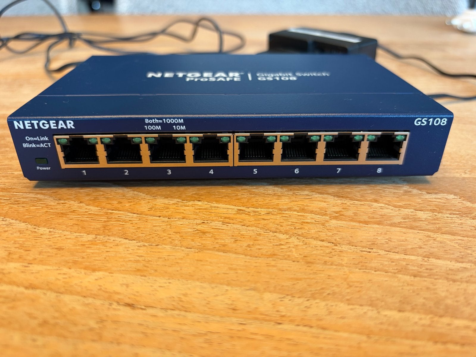 NETGEAR ProSAFE GS108 Gigabit Switch 8-poorts, Ophalen of Verzenden, Gebruikt