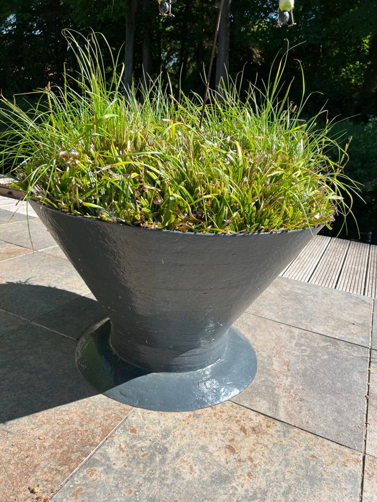 3 Grijze Polyester Plantenvazen met Beplanting, Ophalen, Kunststof, Gebruikt, 40 cm of meer