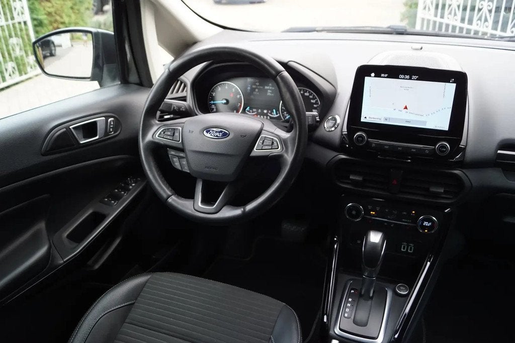Ford EcoSport 1.0 EcoBoost Titanium Autom Half € 14.950,00, 125 pk, Gebruikt, Ecosport, Leder en Stof