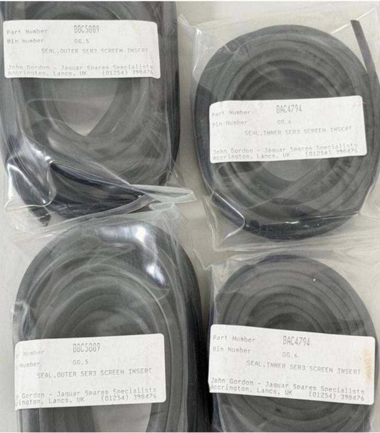 JAGUAR DAIMLER raamrubbers XJ6 XJ12 SER3 BAC4794 X2 BBC5889, Nieuw, Ophalen of Verzenden, H, Jaguar