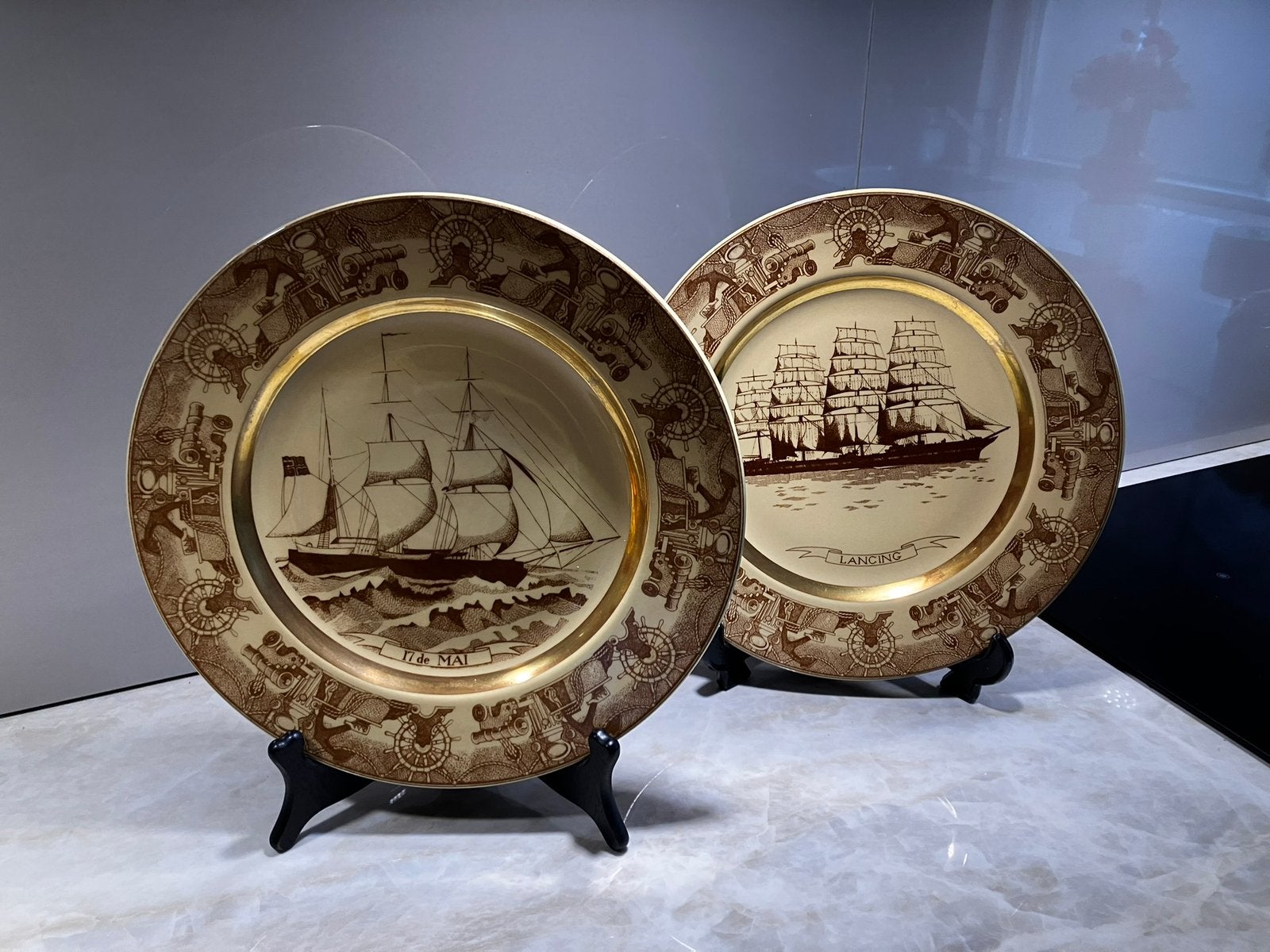 Wandborden ( porselein  ) Zeilschepen / Figgjo Noorwegen, Ophalen of Verzenden