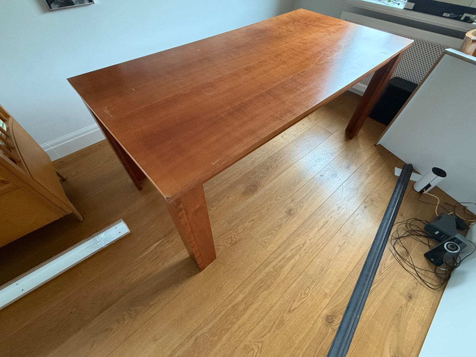 Grote tafel, mahonie kleur, Huis en Inrichting, Tafels | Eettafels, Ophalen, Gebruikt, 50 tot 100 cm, Vijf personen of meer