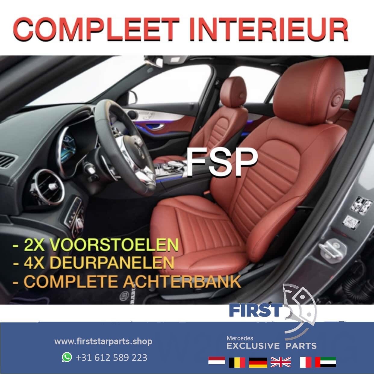 W205 INTERIEUR C43 C63 AMG STOELEN Mercedes C Klasse 2014-20, Auto-onderdelen, Interieur en Bekleding, Gebruikt, -, Ophalen of Verzenden