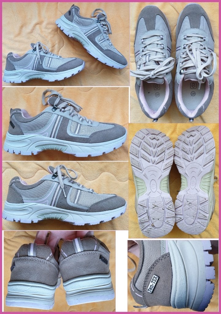 Beige-roze textiel/leren sneakers/wandelschoenen maat 41, Overige kleuren, Zo goed als nieuw, Wandelschoenen, Ophalen of Verzenden