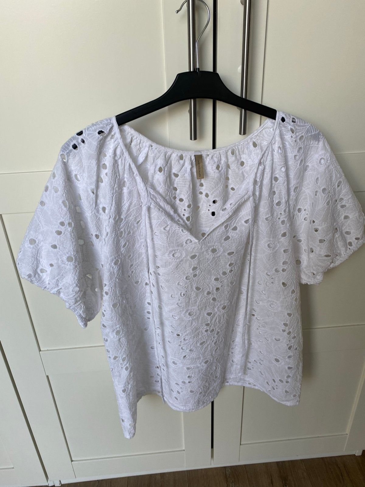 Witte Broderie Blouse Soya Concept Maat XL, Wit, Maat 42/44 (L), Ophalen of Verzenden, Zo goed als nieuw