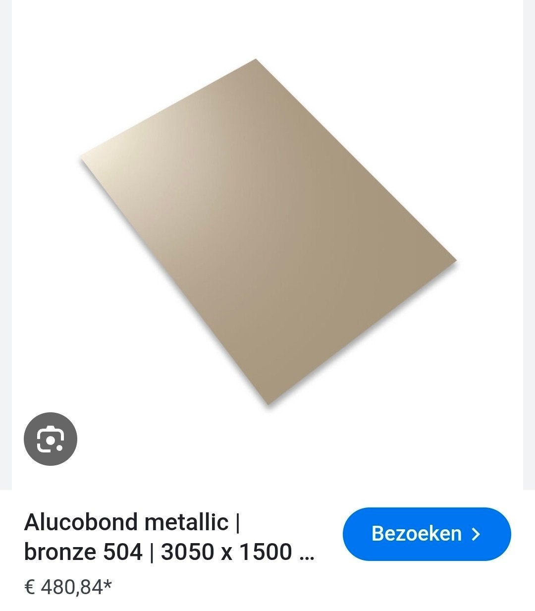 2x Alucobond bronze metallic 3050x1050, Doe-het-zelf en Verbouw, Platen en Panelen, Ophalen of Verzenden, Nieuw