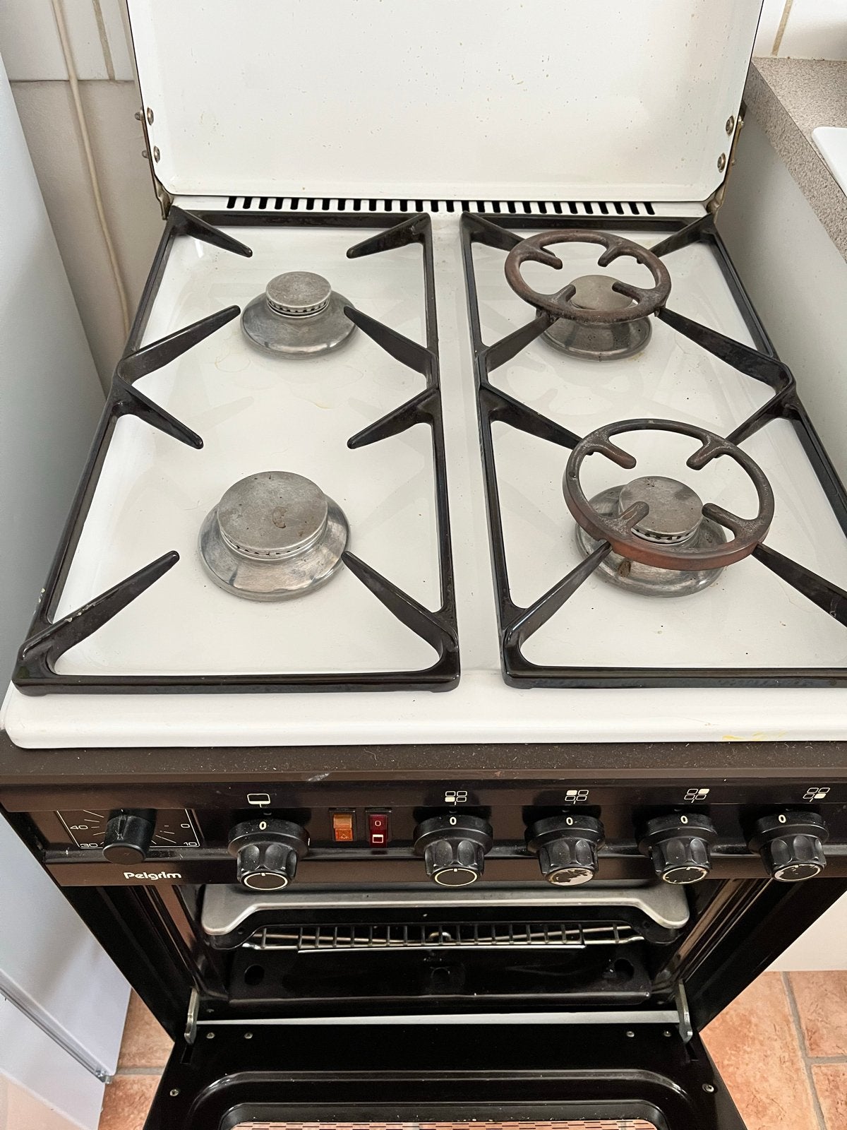 Pelgrim gasfornuis met oven - Gebruikt, Witgoed en Apparatuur, Fornuizen, Ophalen, Gebruikt, 60 cm of meer, 4 kookzones