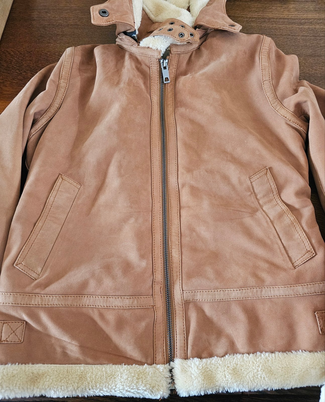 Lammi Nubuck Trendzoneleren jas, Maat 38/40 (M), Trendzone, Beige, Nieuw
