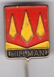 Hillman zilverkleurig auto speldje ( B_146), Ophalen of Verzenden, Zo goed als nieuw, Transport, Speldje of Pin