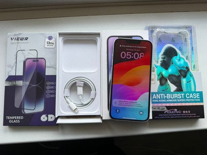 iPhone 14 128GB paars in goede conditie, Ophalen of Verzenden, Paars, 128 GB, IPhone 14