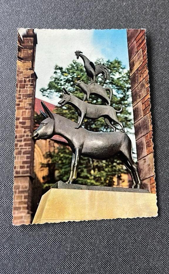 Standbeeld Bremer Stadsmuzikanten, Verzamelen, Ophalen of Verzenden, 1940 tot 1960, Gelopen, Overige thema's