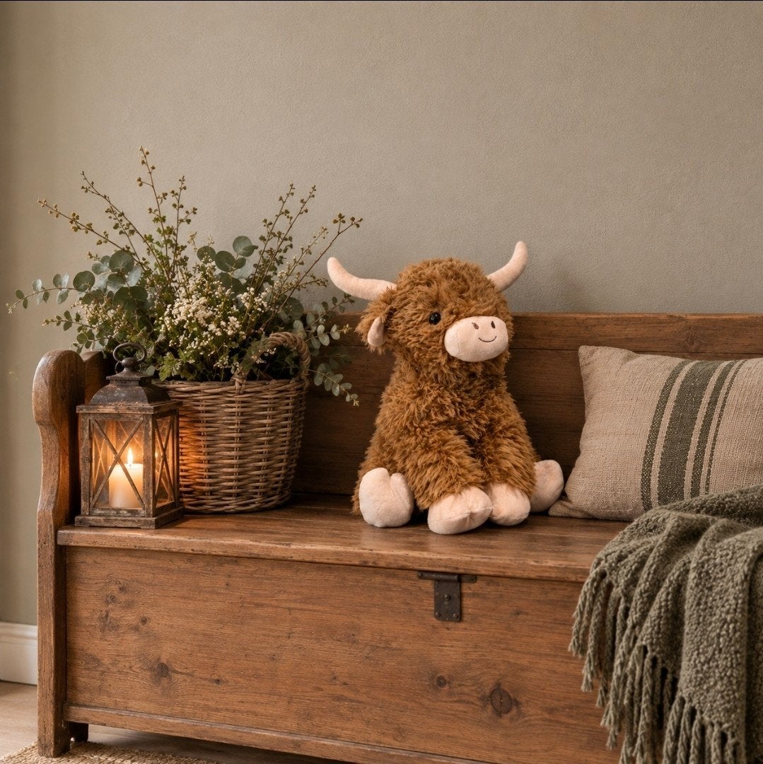 Schattige Schotse Hooglander Knuffel Koe, Nieuw, Ophalen of Verzenden, Met label, Bruin