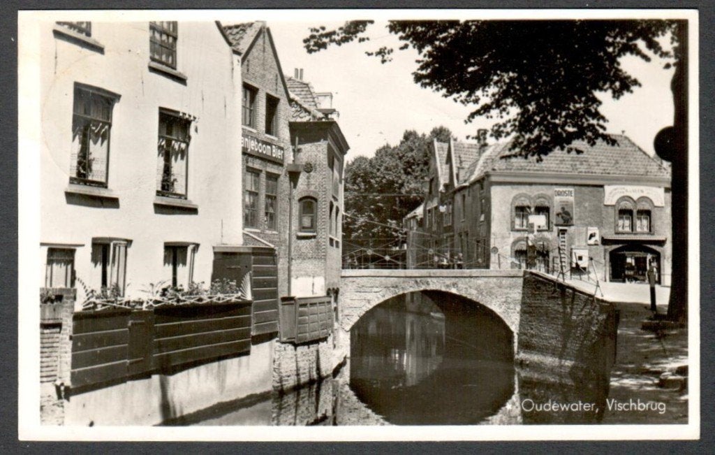 Oude Ansicht - Oudewater - Vischbrug - 1951 - Utr., Verzamelen, Ophalen of Verzenden, 1940 tot 1960, Gelopen, Utrecht