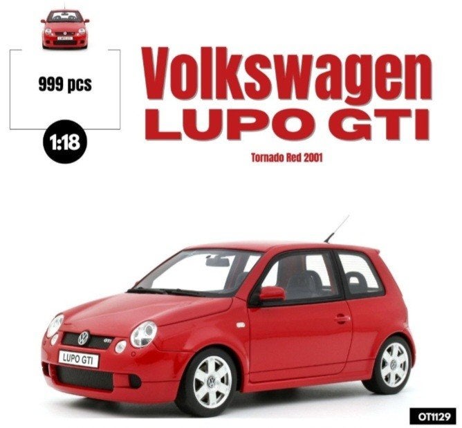 1:18 Volkswagen Lupo GTi uit 2021 Rood Ottomobile 999 stuks!, Hobby en Vrije tijd, Modelauto's | 1:18, Ophalen of Verzenden, Nieuw