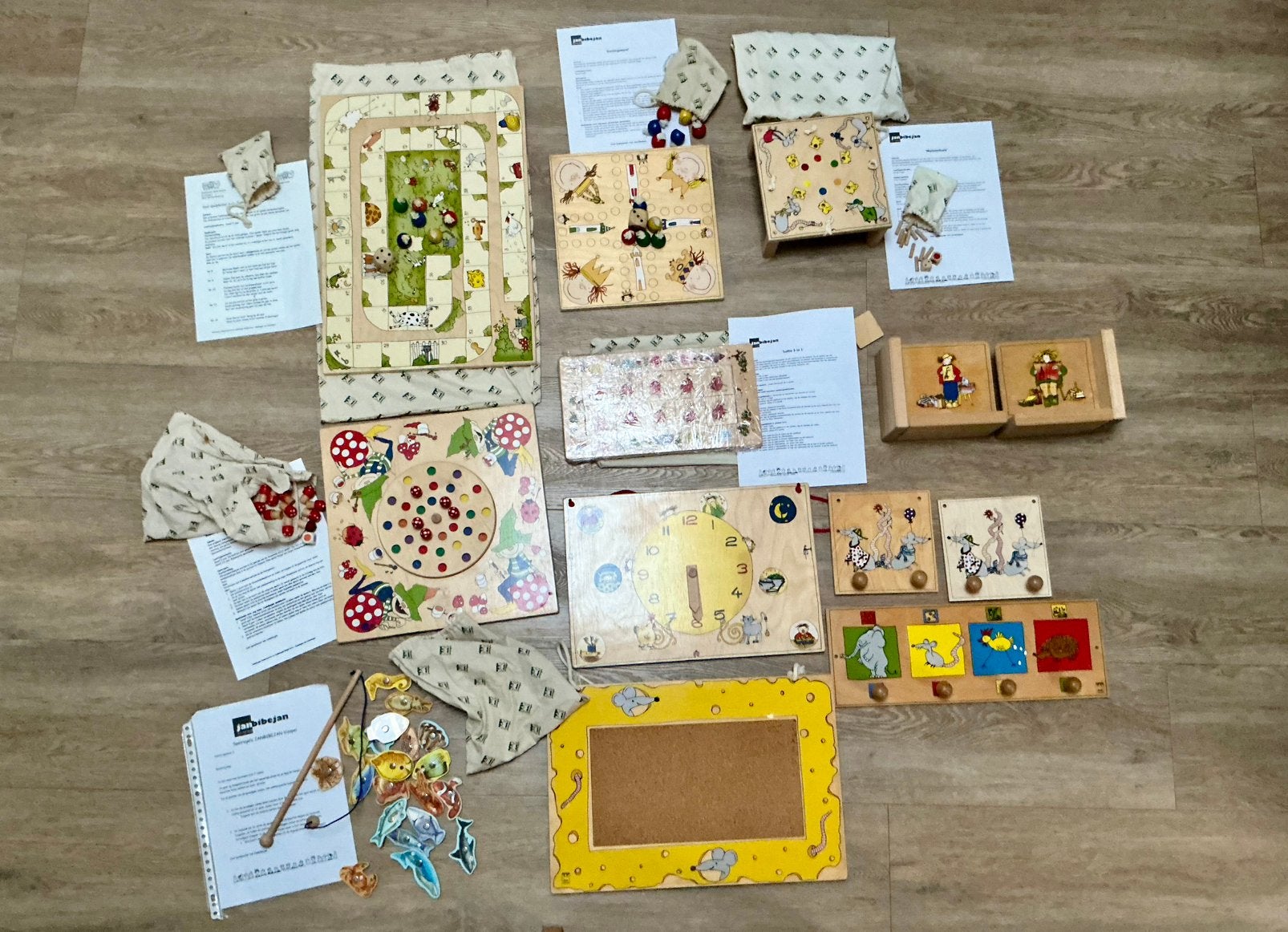 Prachtige houten (gezelschaps) spellen en kleutermateriaal, Ophalen of Verzenden, Zo goed als nieuw