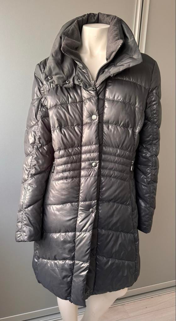 Taifun jas met dubbele kraag en ritszakken - Grijs, maat 42, Kleding | Dames, Jassen | Winter, Ophalen of Verzenden, Zo goed als nieuw