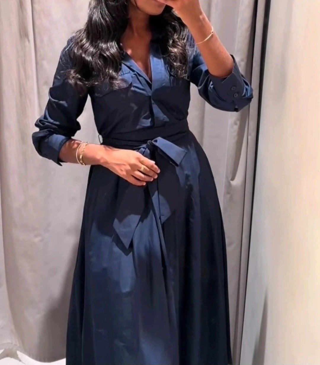 Zara Popeline Jurk Maat M - Nieuw met prijskaartje, Maat 38/40 (M), Blauw, Zara, Nieuw