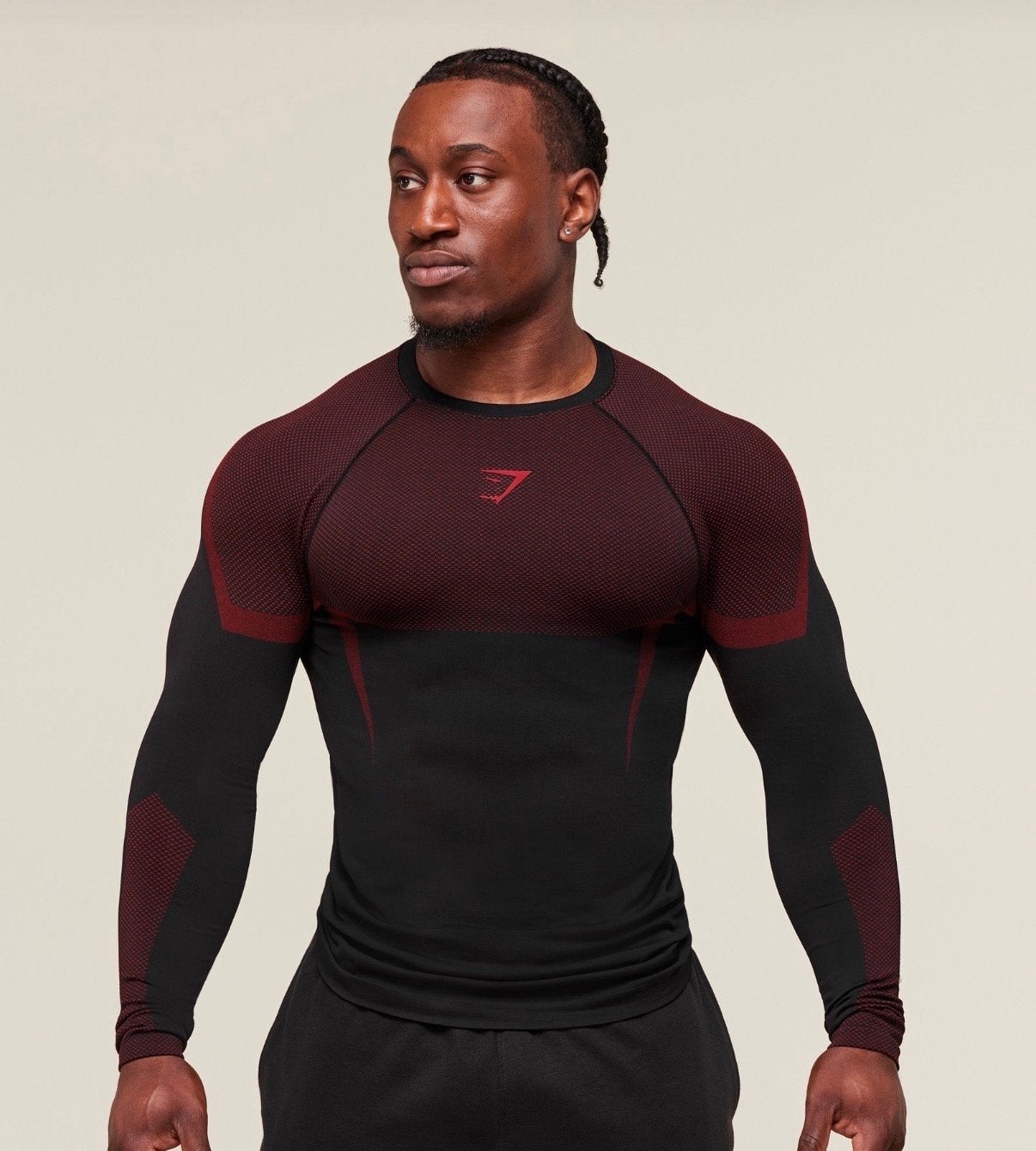 Gymshark Adapt Camo Seamless Long Sleeve T-shirt, Fitness, Maat 48/50 (M), Zwart, Nieuw