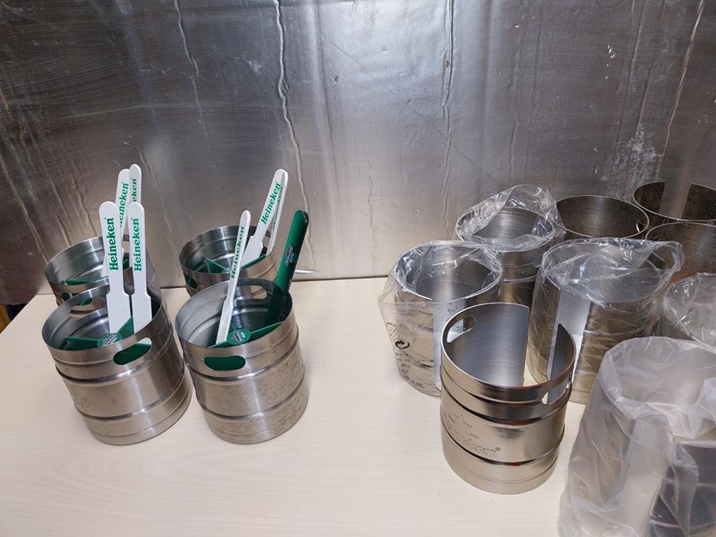 Heineken Bierfust Decoratieve Houder RVS voor Bar, Ophalen, Gebruikt, Gebruiksvoorwerp