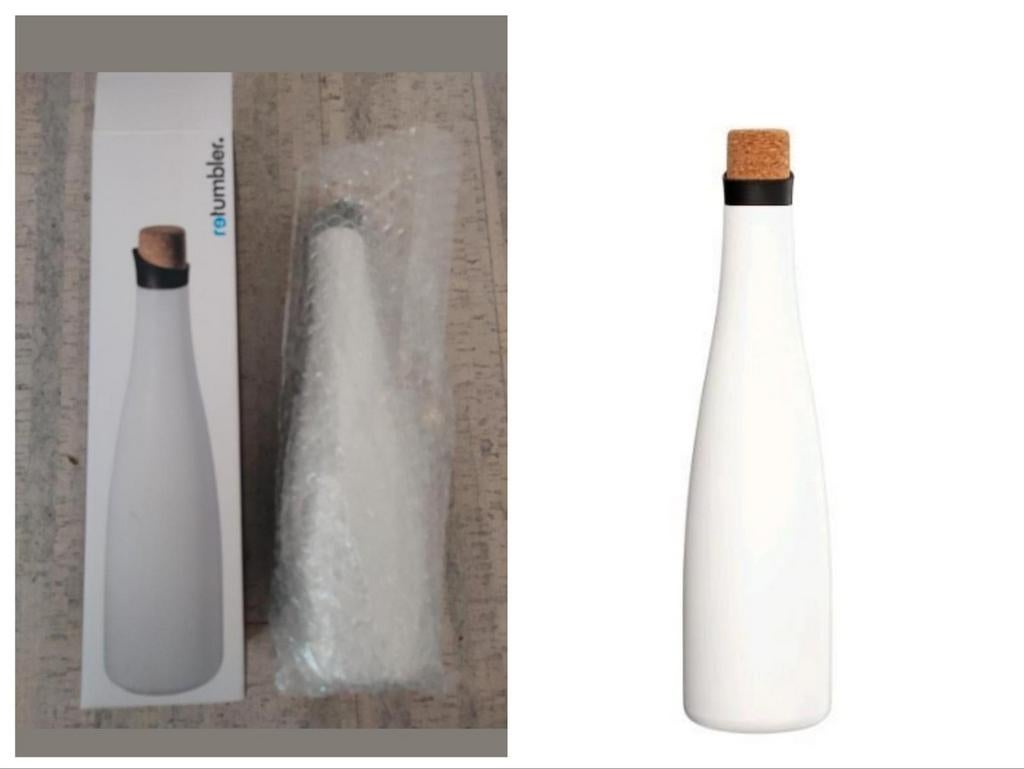 Witte Karaf, RVS met kurk dop, 1000 ml, RETUMBLER, Ophalen of Verzenden, Nieuw