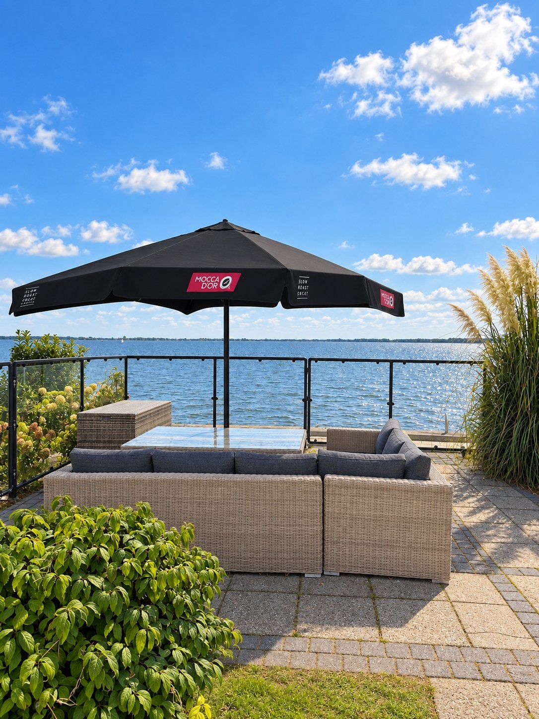 Stoere grote parasol, Tuin en Terras, Ophalen, Zo goed als nieuw, Zweefparasol