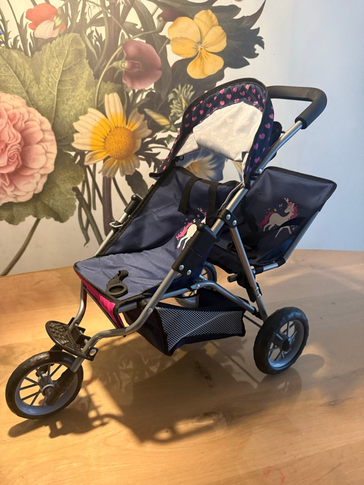 Bayer poppenwagen voor 2 poppen., Ophalen, Zo goed als nieuw, Jongen of Meisje