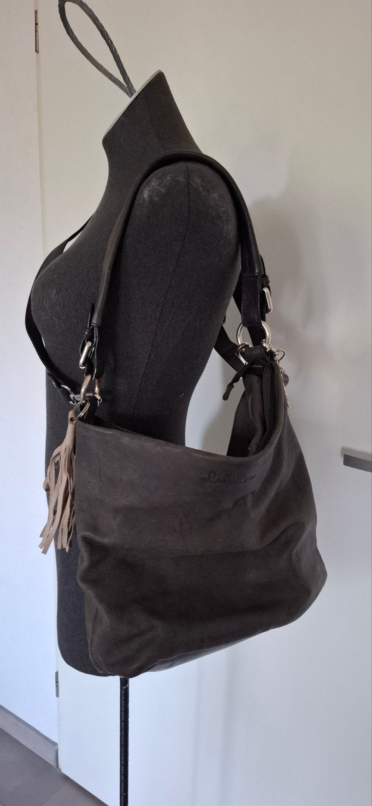 By Lou Lou tas schoudertas shopper taupe leer en portemonnee, Ophalen of Verzenden, Gebruikt, Bruin, Shopper