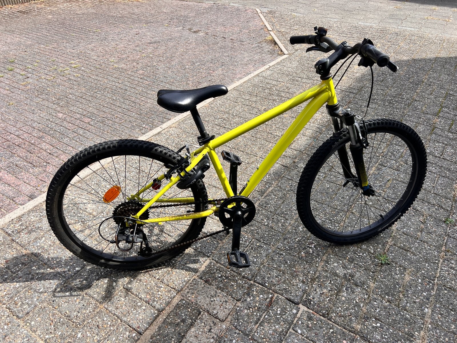 Gele mountainbike Decathlon 1 jaar oud, Ophalen of Verzenden, Zo goed als nieuw, Overige merken, Minder dan 45 cm