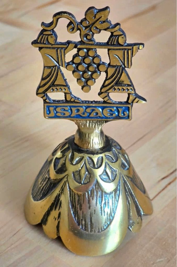 Vintage Judaica Lechaim bronzen bel, Ophalen of Verzenden