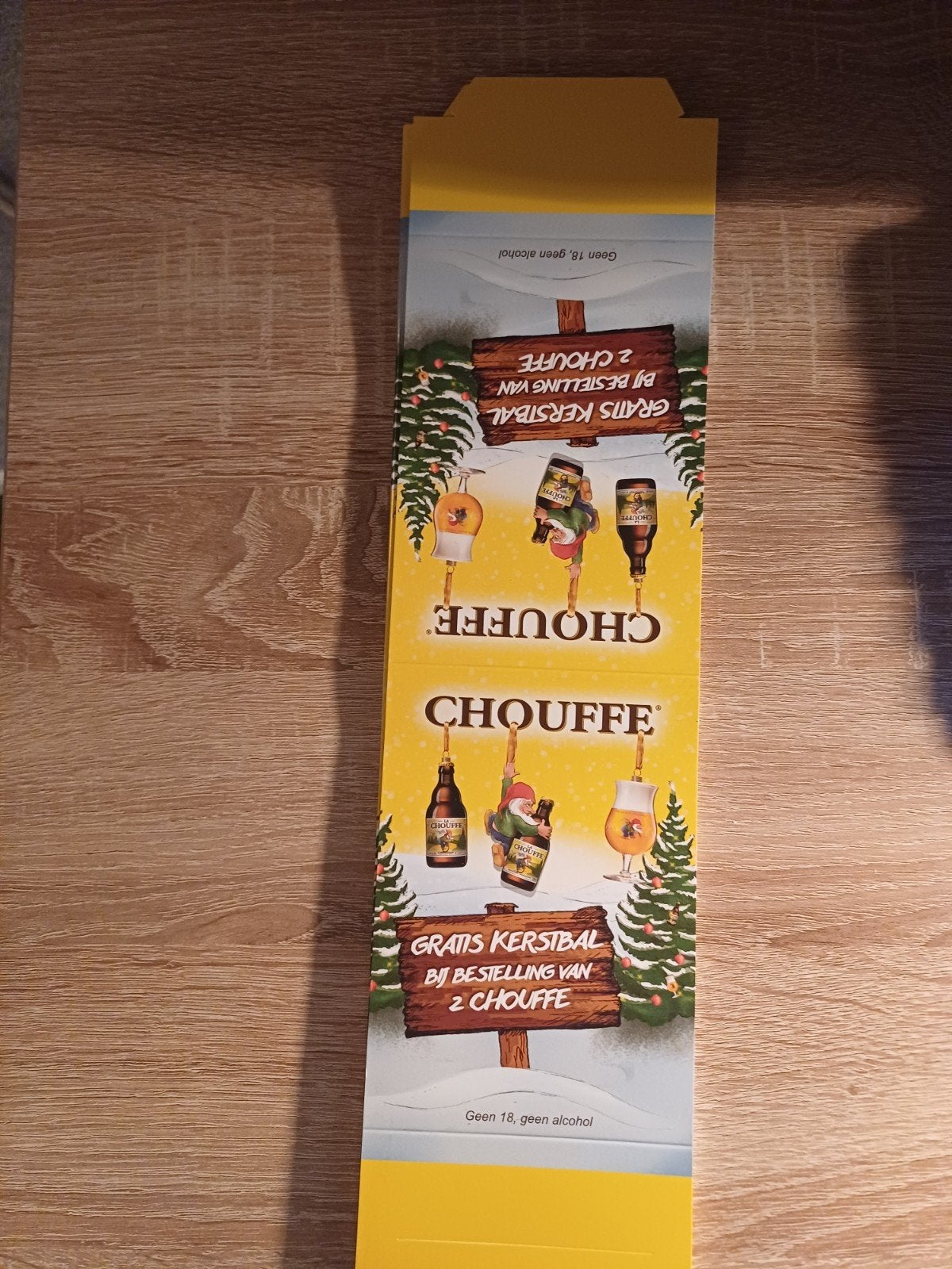 La Chouffe Kerstbal Reclame Standaard - Nieuw, Verzamelen, Biermerken, Ophalen of Verzenden, Nieuw, Reclamebord, Plaat of Schild
